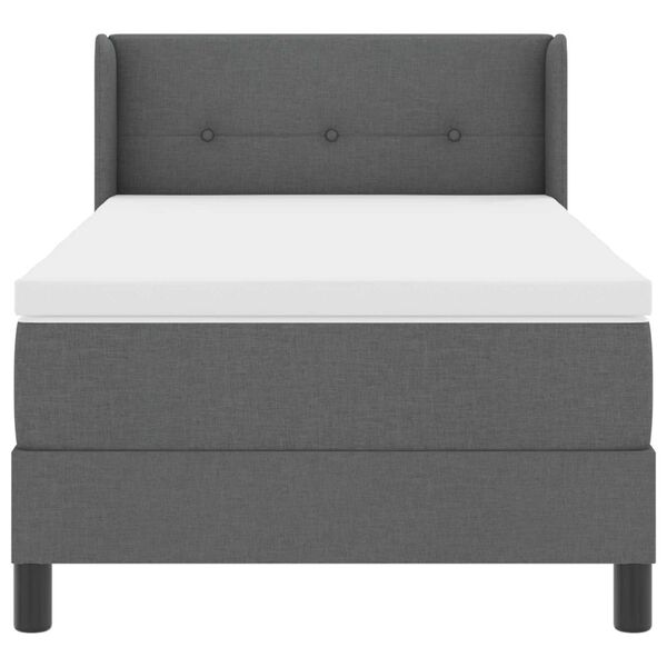 vidaXL Κρεβάτι Box Spring με Στρώμα, Σκούρο Γκρι - 80 x 200 εκ., Ύφασμα