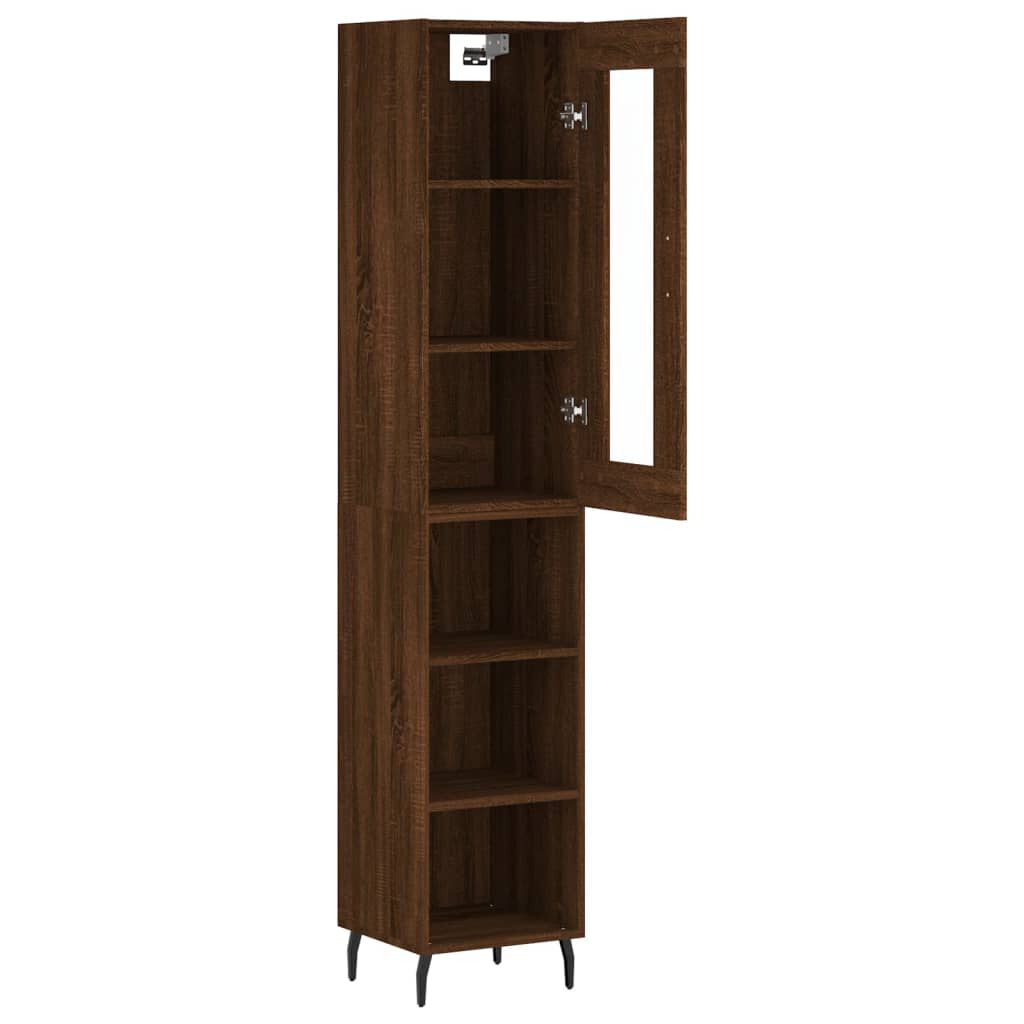 vidaXL Ντουλάπι Καφέ Δρυς 34,5 x 34 x 180 εκ. από Επεξεργασμένο Ξύλο