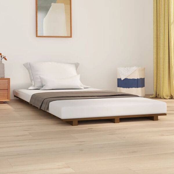 vidaXL Πλαίσιο Κρεβατιού Μελί 90 x 200 εκ. από Μασίφ Ξύλο Πεύκου