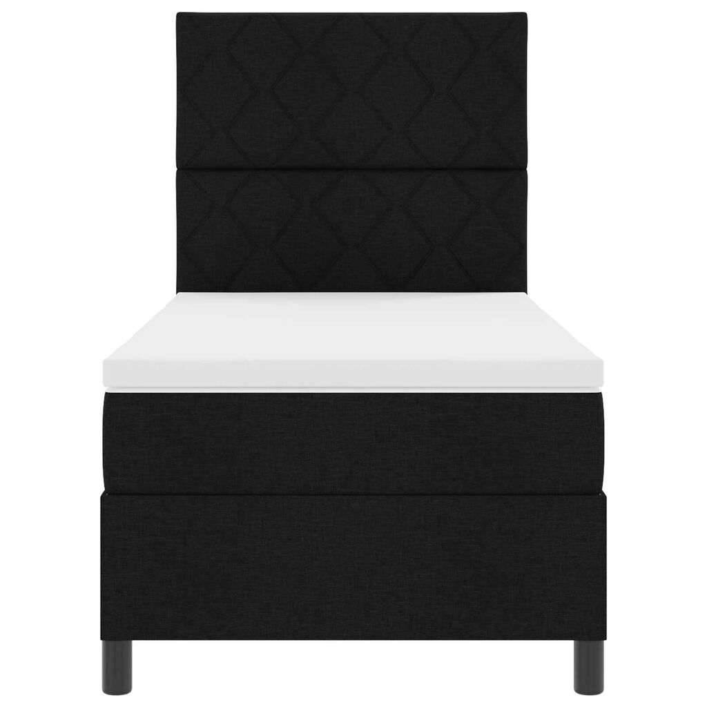 vidaXL Κρεβάτι με ελατήρια με στρώμα Μαύρο 100 x 200 cm ύφασμα