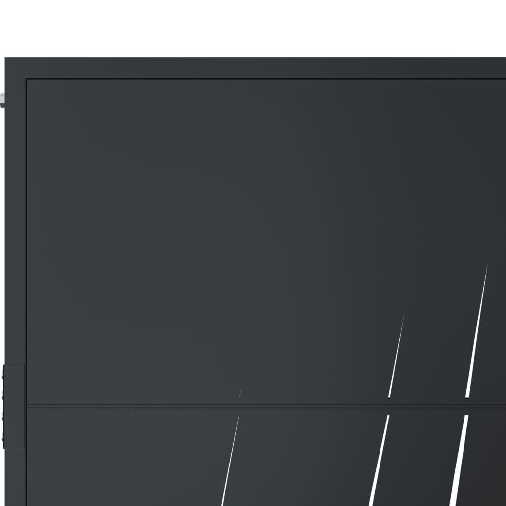 vidaXL Πύλη Κήπου με Σχέδιο Γρασίδι Ανθρακί 105 x 205 εκ. Ατσάλινη