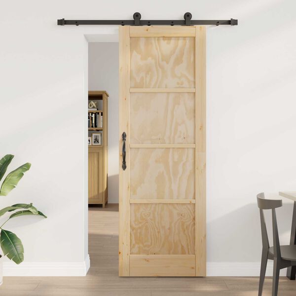 vidaXL Συρόμενη Πόρτα ORKDAL Φυσικό και μαύρο 73.5 x 211 εκ