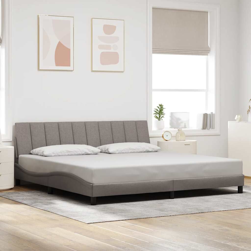 vidaXL Σκελετός Κρεβατιού Χωρίς Στρώμα Taupe 200x200 εκ.Υφασμάτινο