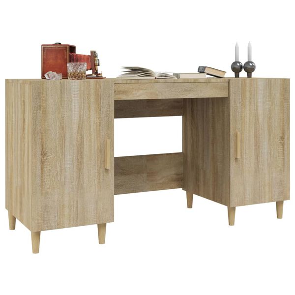 vidaXL Γραφείο Sonoma Δρυς 140 x 50 x 75 εκ. από Επεξεργασμένο Ξύλο