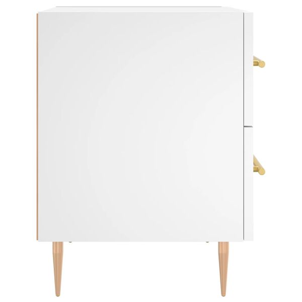 vidaXL Κομοδίνα 2 τεμ. Λευκά 40 x 35 x 47,5 εκ. από Επεξεργασμένο Ξύλο