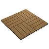 vidaXL Πλακάκια Deck 11 τεμ. Ανάγλυφα Χρώμα Teak 30x30 εκ. 1 μ² WPC