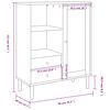 vidaXL Ντουλάπι Ψηλό SENJA Μαύρο/Ρατάν 90x40x112 εκ. Μασίφ Ξύλο Πεύκου
