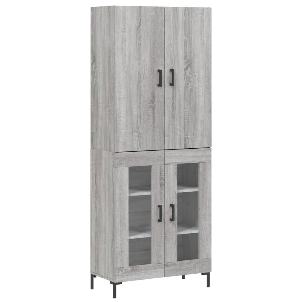 vidaXL Ντουλάπι Γκρι Sonoma 69,5 x 34 x 180 εκ. Επεξεργασμένο Ξύλο
