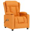 vidaXL Πολυθρόνα Μασάζ με Ανύψωση Σκούρο Κίτρινο Υφασμάτινη