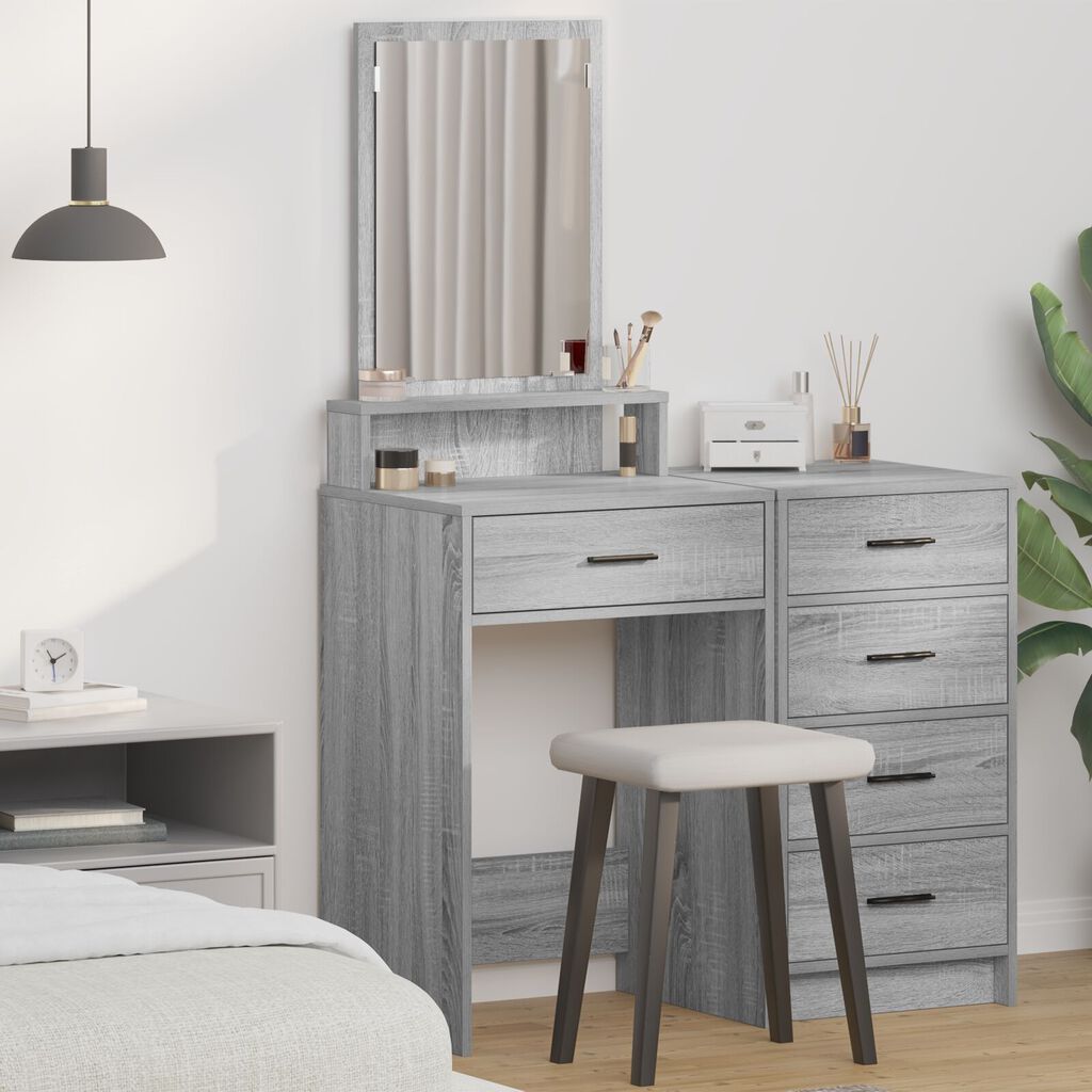 vidaXL Τουαλέτα με Συρτάρια Γκρι Σονομά 50x41x140 εκ.