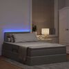 vidaXL Κρεβάτι με φώτα λωρίδας LED Taupe 120 x 200 cm ύφασμα