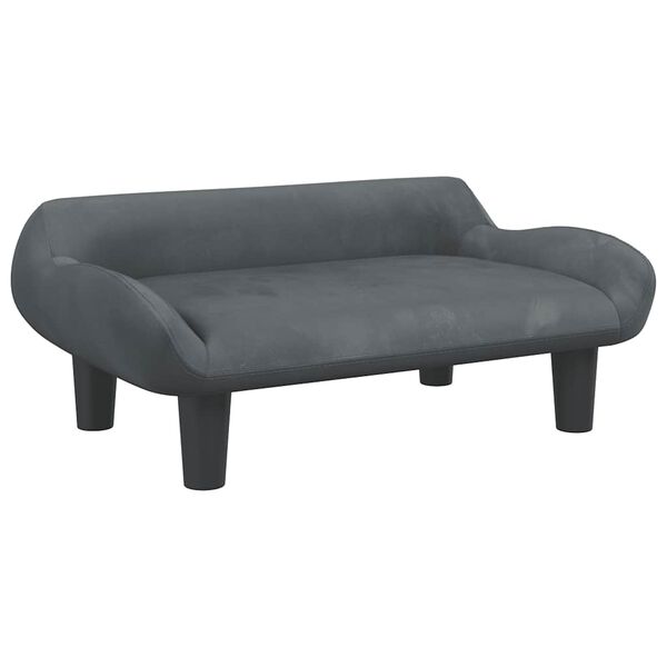 vidaXL Κρεβάτι Σκύλου Σκούρο Γκρι 70 x 40 x 24 εκ. Βελούδινο