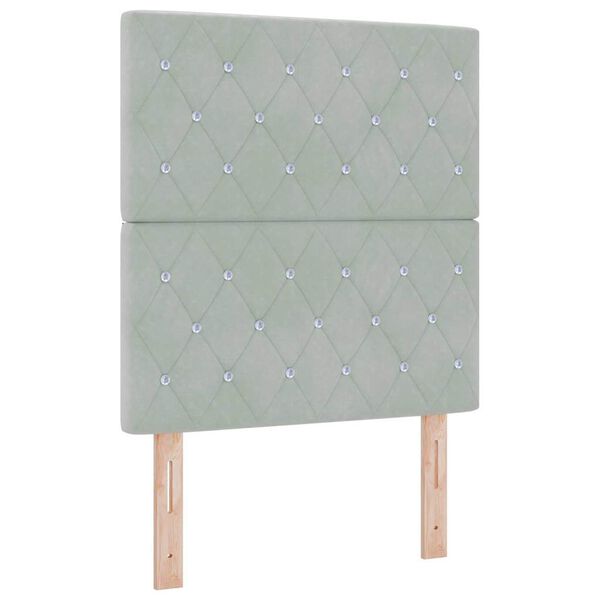 vidaXL Βελούδινο Κεφαλάρι Argyle Ανοιχτό γκρι 80 cm Βελούδο