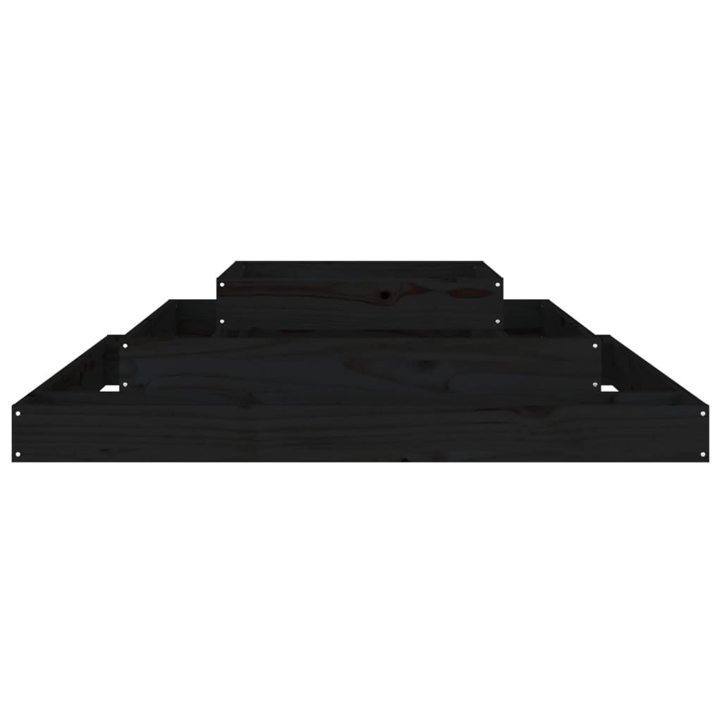 vidaXL Ζαρντινιέρα Μαύρη 110 x 110 x 27 εκ. από Μασίφ Ξύλο Πεύκου