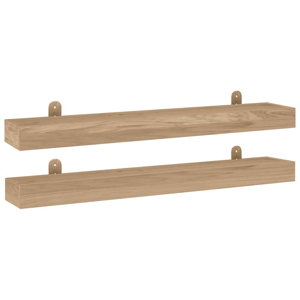 vidaXL Ράφια Τοίχου 2 τεμ. 90 x 15 x 6 εκ. από Μασίφ Ξύλο Teak