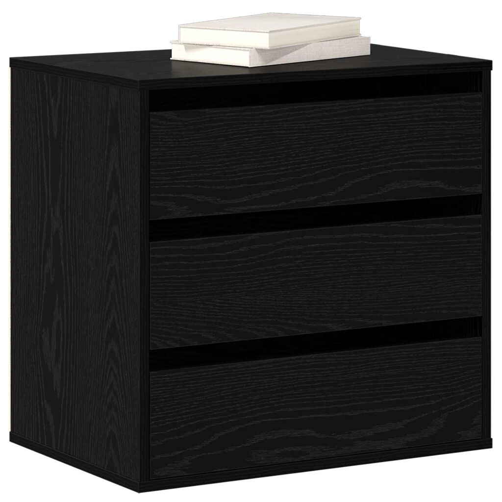 vidaXL Γωνιακό Κουτί με Συρτάρια Μαύρη Δρυς 60x41x58 εκ. Επεξεργασμένο Ξύλο