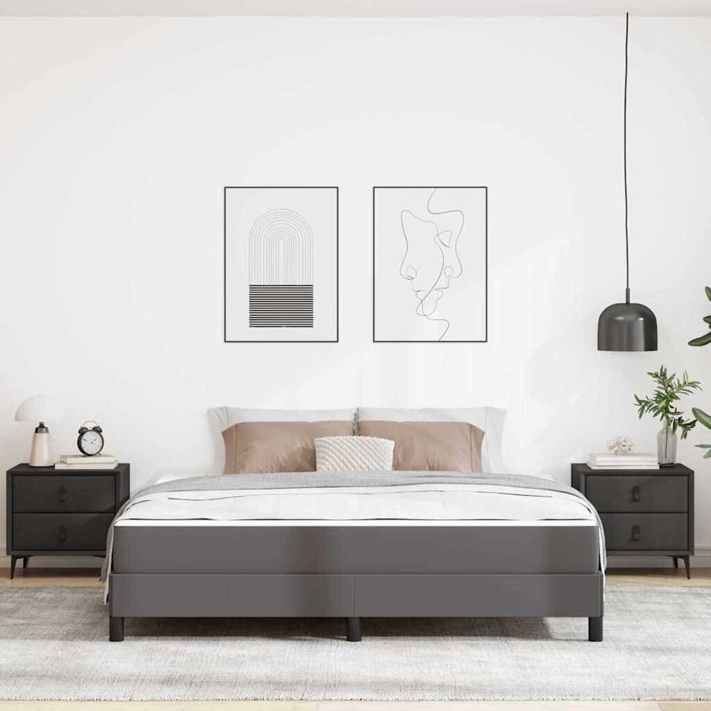 vidaXL Κρεβάτι Άλλο Γκρι 180 x 200 cm Τεχνητό δέρμα