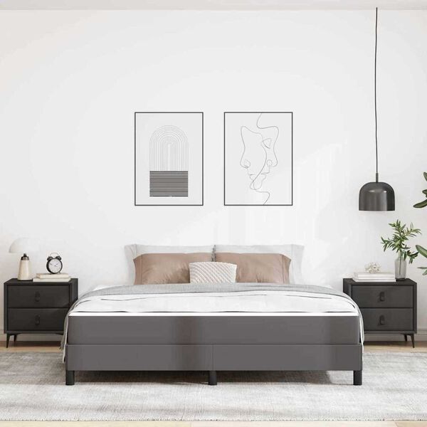 vidaXL Κρεβάτι Άλλο Γκρι 180 x 200 cm Τεχνητό δέρμα