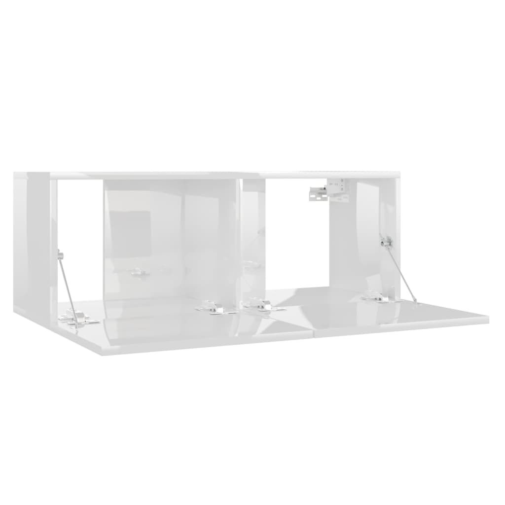 vidaXL Έπιπλο Τηλεόρασης Γυαλιστερό Λευκό 80x30x30 εκ. από Επεξ. Ξύλο