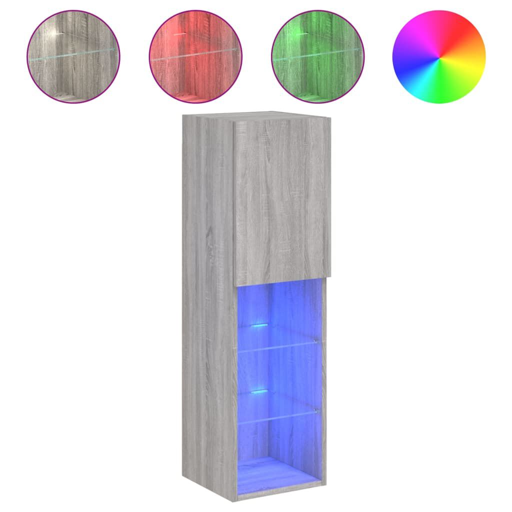 vidaXL Έπιπλο Τηλεόρασης με LED Γκρι Sonoma 30,5x30x102 εκ.