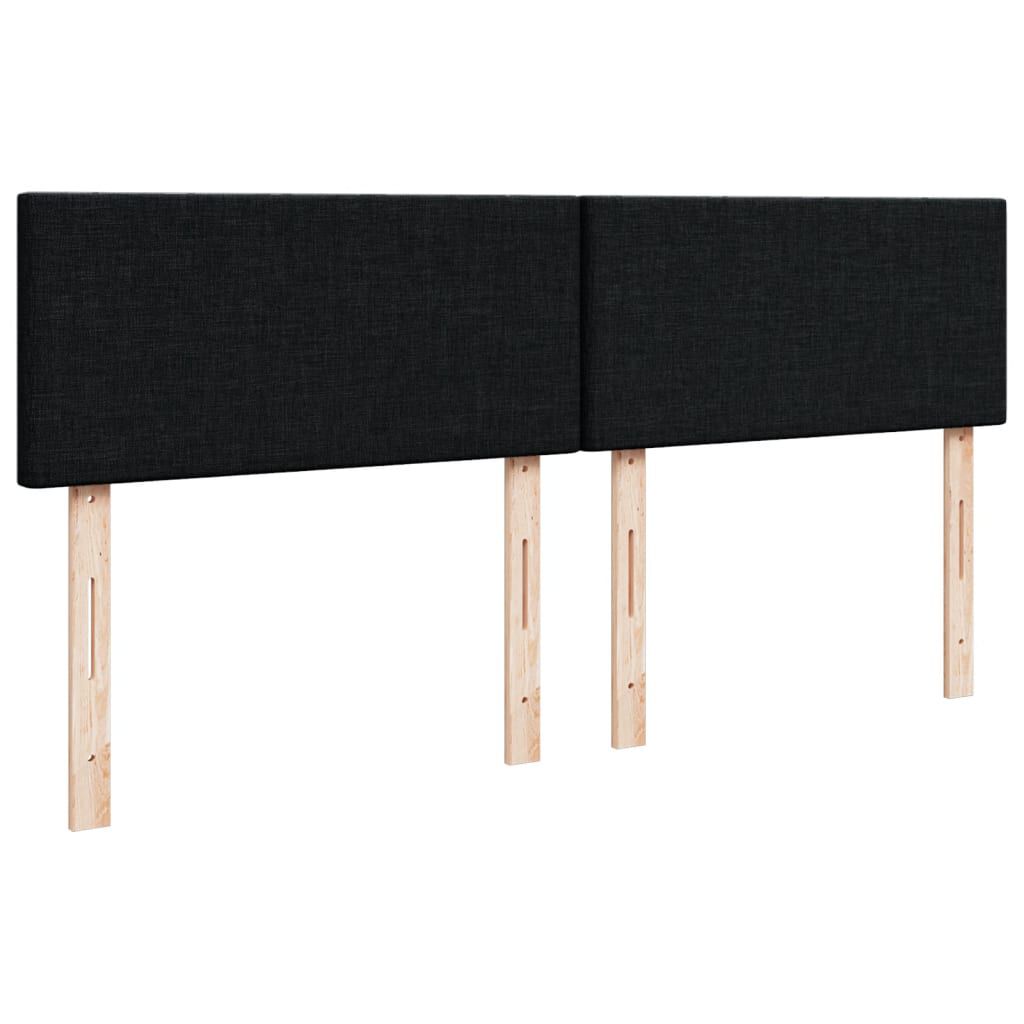 vidaXL Κρεβάτι Boxspring με Στρώμα Μαύρο 180x200 εκ. Υφασμάτινο
