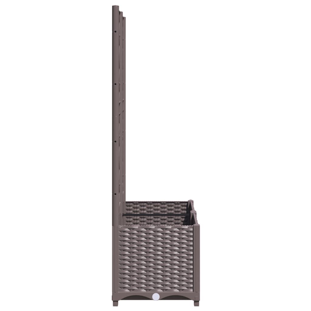 vidaXL Ζαρντινιέρα Κήπου με Καφασωτό Καφέ 80 x 40 x 136 εκ. από PP