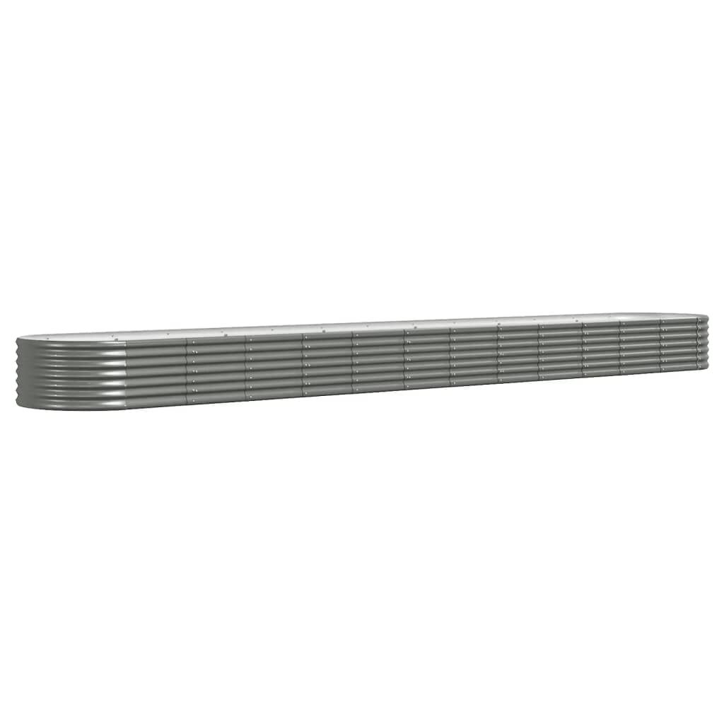 vidaXL Ζαρντινιέρα Γκρι 512x80x36 εκ. Ατσάλι με Ηλεκτρ. Βαφή Πούδρας