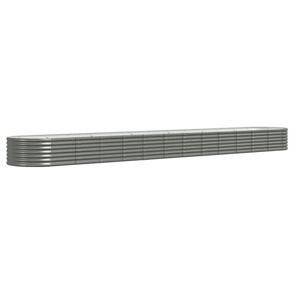 vidaXL Ζαρντινιέρα Γκρι 512x80x36 εκ. Ατσάλι με Ηλεκτρ. Βαφή Πούδρας