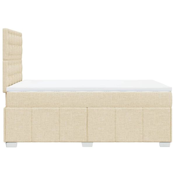 vidaXL Κρεβάτι Boxspring με Στρώμα Κρεμ 120x190 εκ. Υφασμάτινο