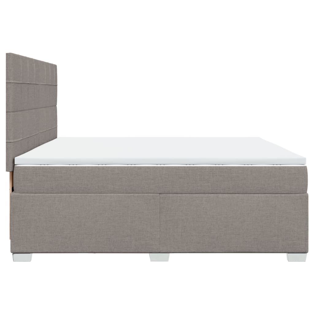 vidaXL Κρεβάτι Boxspring με Στρώμα Taupe 200x200 εκ. Υφασμάτινο