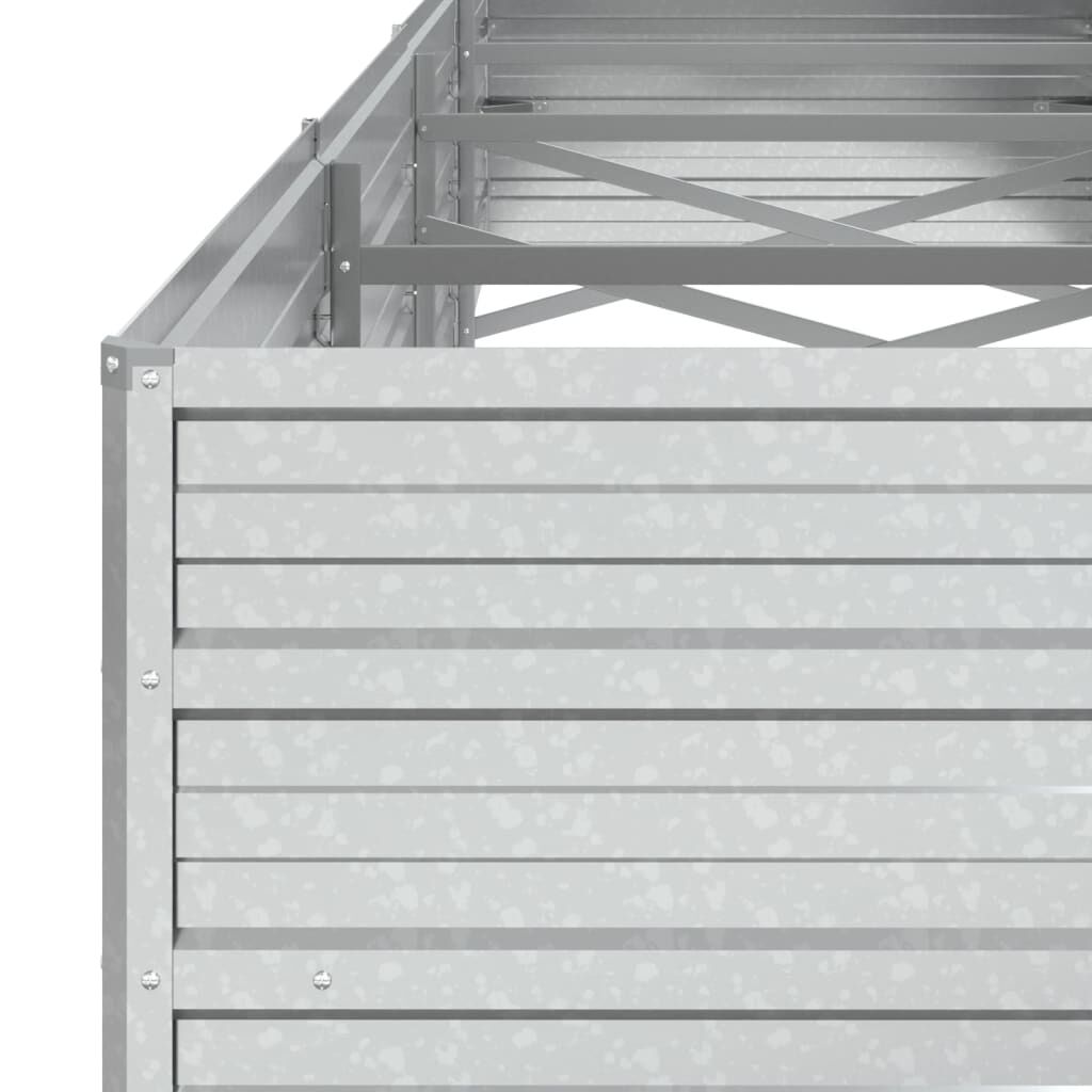 vidaXL Ζαρντινιέρα Υπερυψωμένη Ασημί 320x80x45 εκ. Γαλβανισμ. Χάλυβας