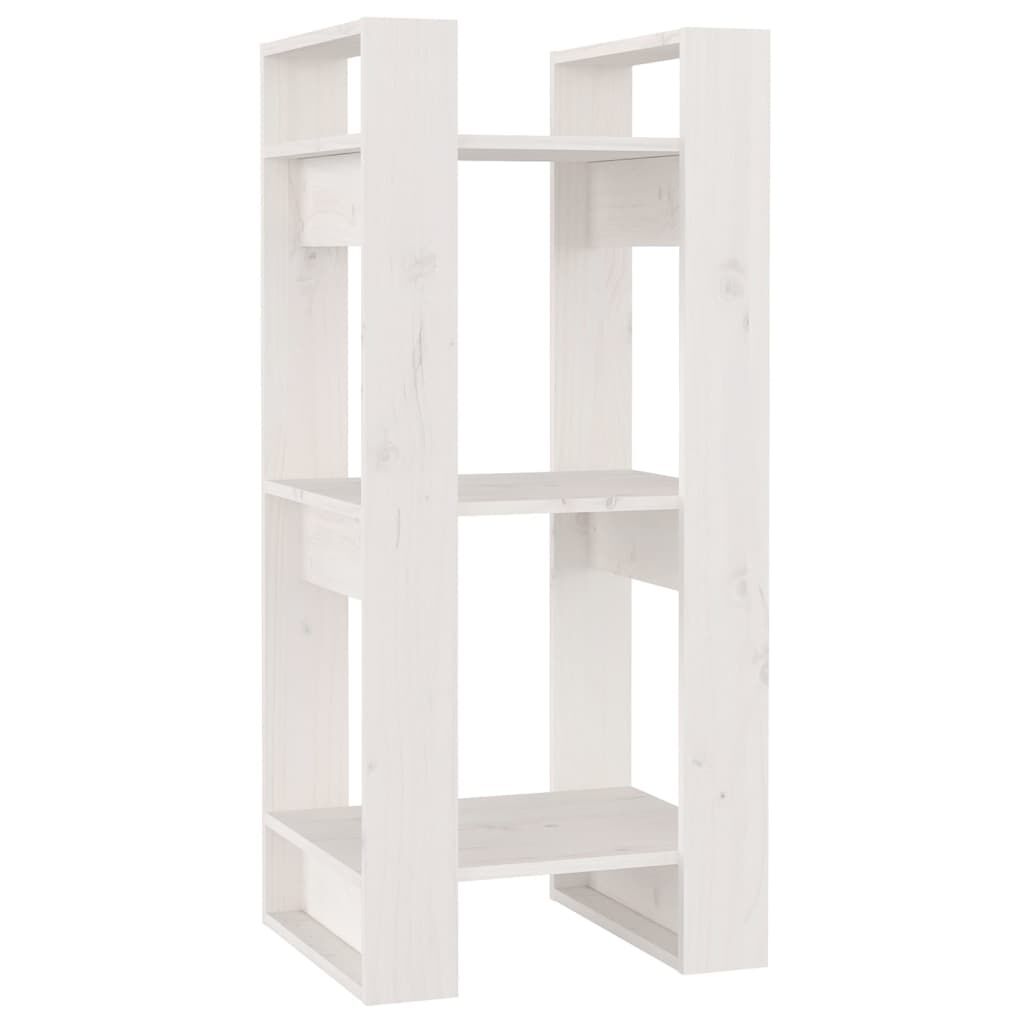 vidaXL Βιβλιοθήκη/Διαχωριστικό Χώρου Λευκό 41x35x91 εκ. Μασίφ Πεύκο