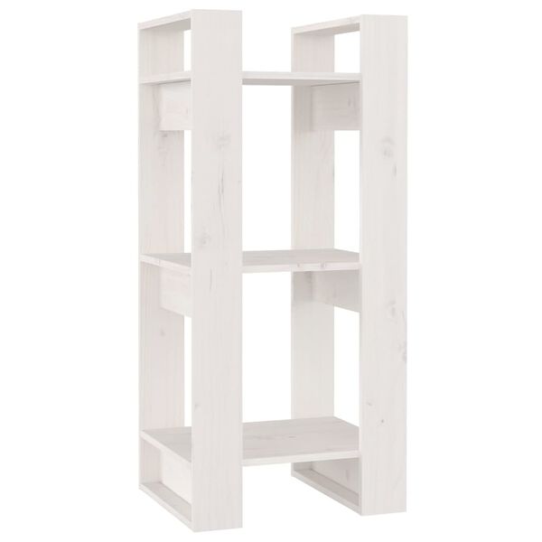 vidaXL Βιβλιοθήκη/Διαχωριστικό Χώρου Λευκό 41x35x91 εκ. Μασίφ Πεύκο