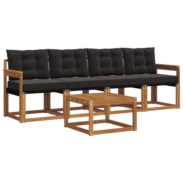 vidaXL &Sigma;&epsilon;&iota;&rho;ά &Kappa;&alpha;&nu;&alpha;&pi;έ &Epsilon;&xi;&omega;&tau;&epsilon;&rho;&iota;&kappa;&omicron;ύ &mu;&epsilon; &mu;&alpha;&xi;&iota;&lambda;ά&rho;&iota; 5 pcs &Phi;&upsilon;&sigma;&iota;&kappa;ό &kappa;&alpha;&iota; &Mu;&alpha;ύ&rho;&omicron;