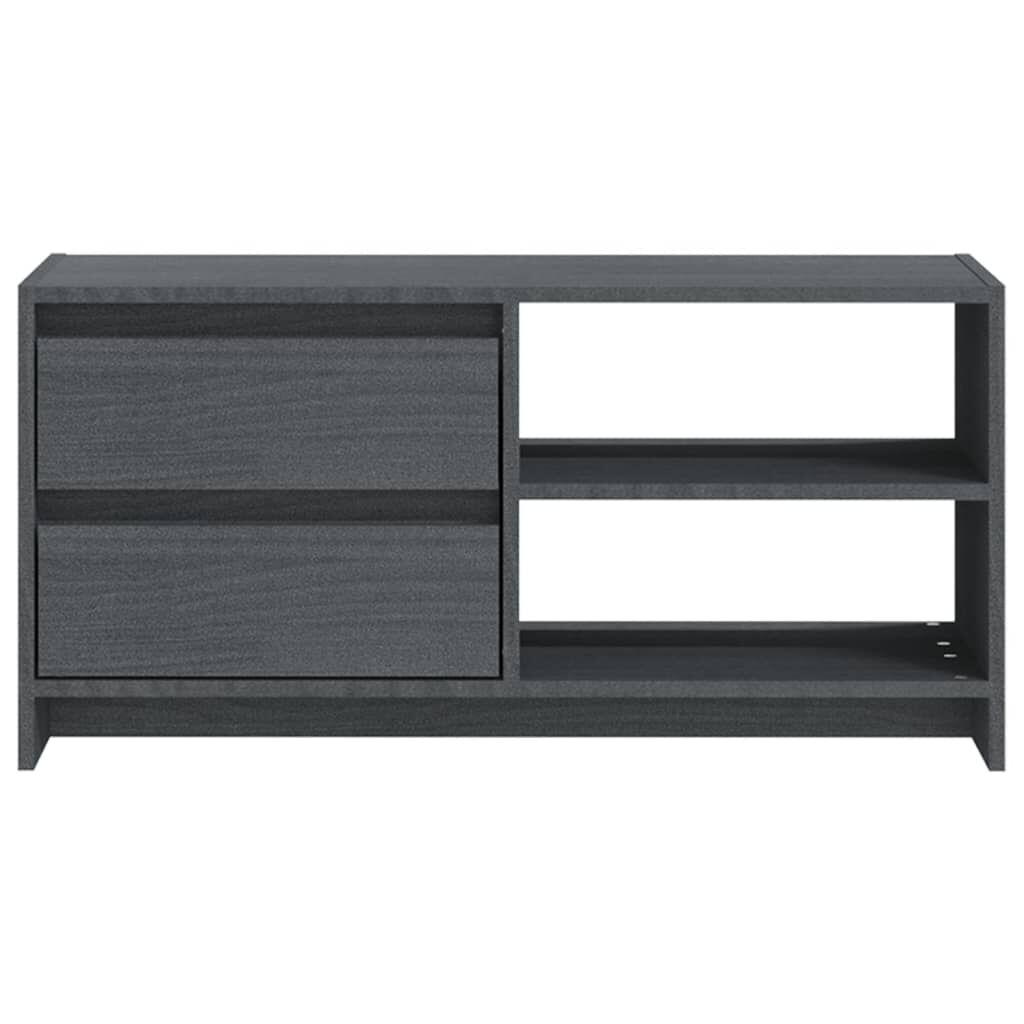 vidaXL Έπιπλο Τηλεόρασης Γκρι 80 x 31 x 39 εκ. από Μασίφ Ξύλο Πεύκου