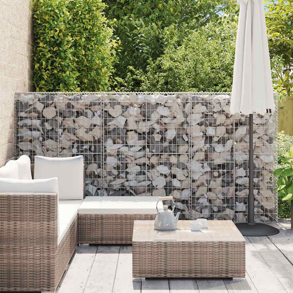 vidaXL Συρματοκιβώτιο Τοίχος 100x20x150 εκ. Γαλβαν.Χάλυβας + Καλύμματα