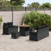 vidaXL Σετ Καναπέ Κήπου 8 pcs Μαύρο συνθετικό ρατάν