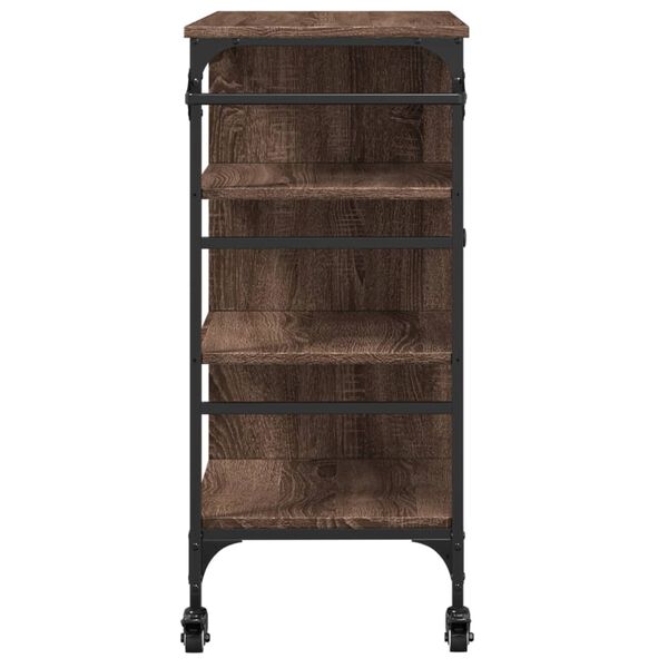 vidaXL Τρόλεϊ Κουζίνας Καφέ Δρυς 87,5x38,5x84,5 εκ. Επεξ. Ξύλο