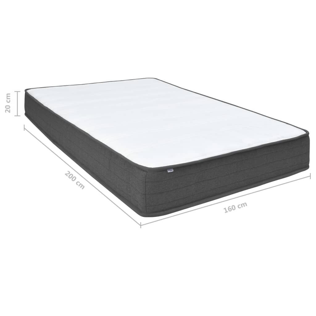 vidaXL Κρεβάτι Boxspring Σκούρο Γκρι 160 x 200 εκ. Υφασμάτινο