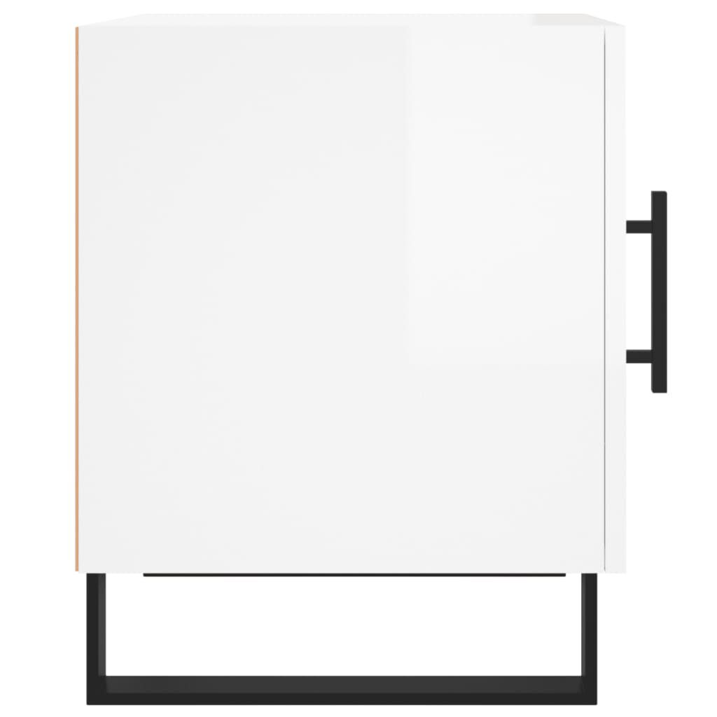 vidaXL Κομοδίνα 2 τεμ. Γυαλ. Λευκό 40 x 40 x 50 εκ. από Επεξεργ. Ξύλο