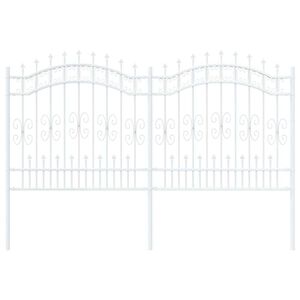 vidaXL Φράχτης Κήπου Λευκό 165 cm Ατσάλι με Επικάλυψη Πούδρας