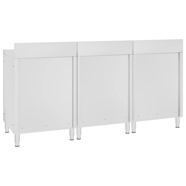 vidaXL Ερμάριο Πάγκος Εργασίας 180 x 60 x 96 εκ. από Ανοξείδωτο Ατσάλι