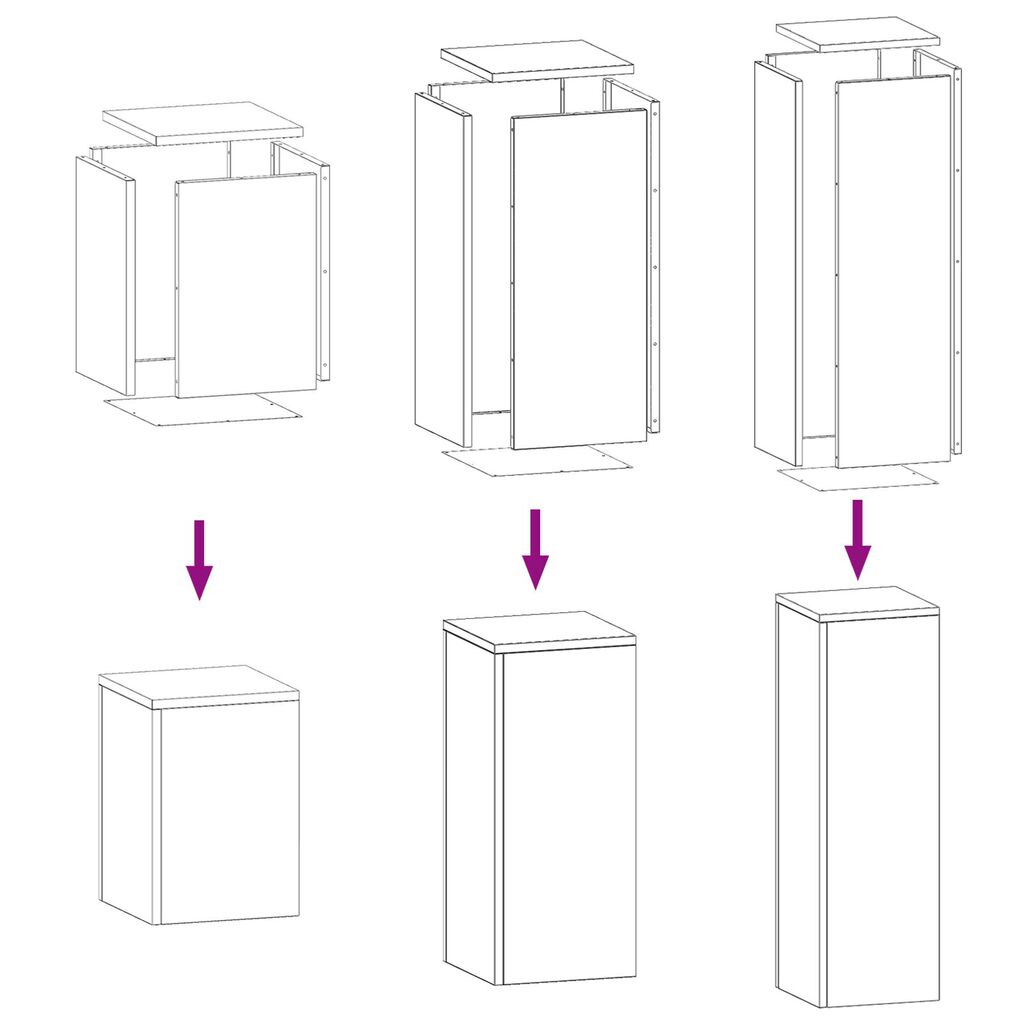 VidaXL Εξωτερικές βάσεις φυτών Pillar 3 pcs Λευκό Ατσάλι