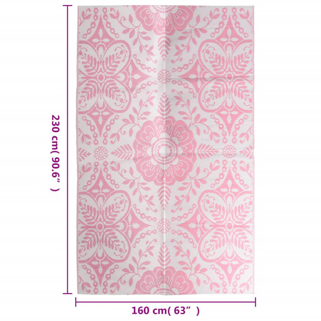 vidaXL Χαλί εξωτερικού χώρου ARAKIL ροζ 160x230 cm PP