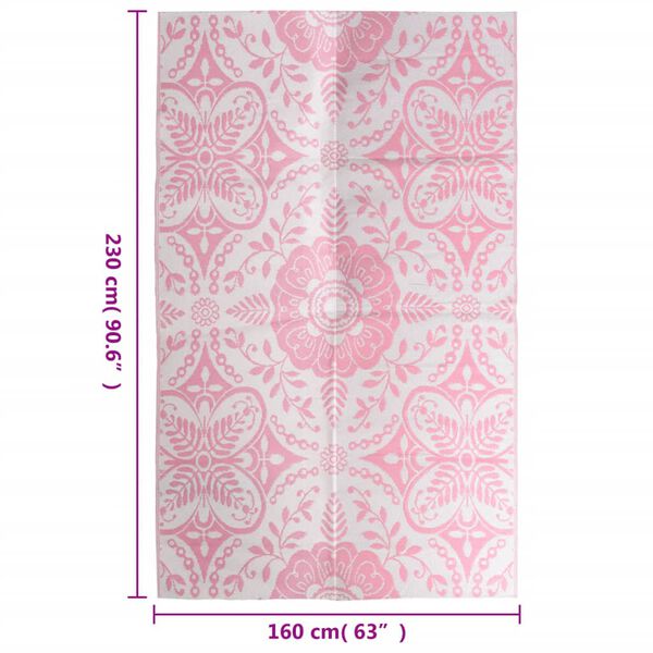 vidaXL Χαλί εξωτερικού χώρου ARAKIL ροζ 160x230 cm PP