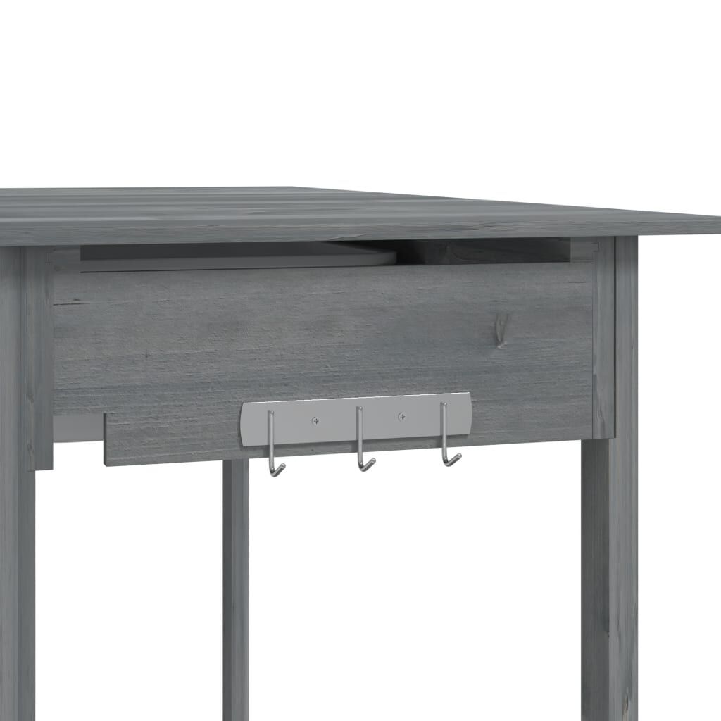 vidaXL Τραπέζι για Γλάστρες+Νεροχύτη Γκρι 147,5x44x139,5εκ Μασίφ Ελάτη