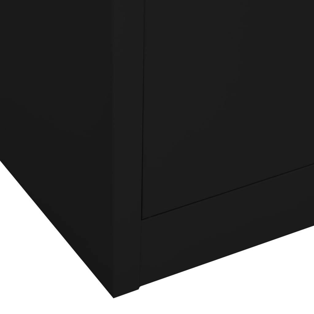 vidaXL Ντουλάπα Γραφείου Μαύρη 90 x 40 x 180 εκ. Ατσάλινη