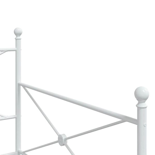 vidaXL Κρεβάτι ημέρας με καρότσα χωρίς στρώμα Λευκό 107x203 cm Ατσάλι
