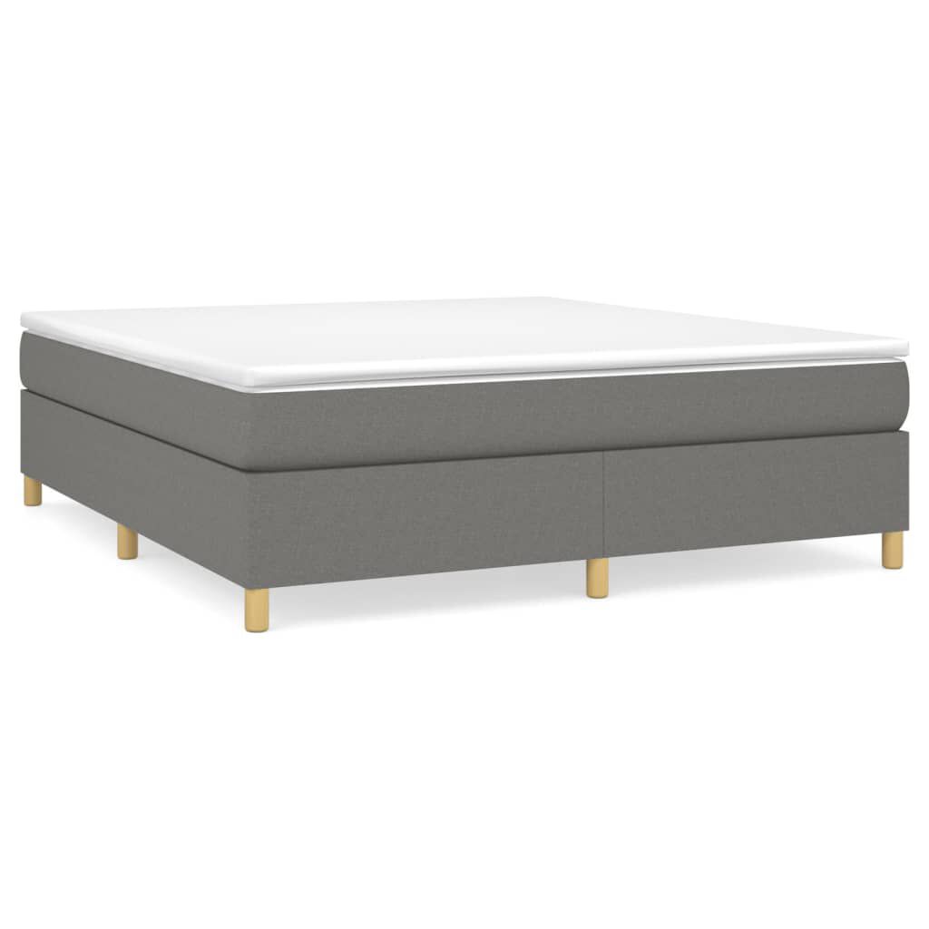 vidaXL Κρεβάτι Boxspring με Στρώμα Σκούρο Γκρι 180x200 εκ Υφασμάτιν