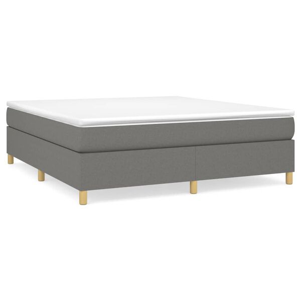 vidaXL Κρεβάτι Boxspring με Στρώμα Σκούρο Γκρι 180x200 εκ Υφασμάτιν